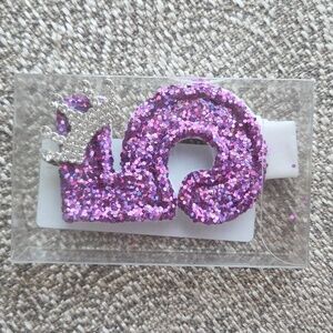 Glittery Purple Number 5 Candle